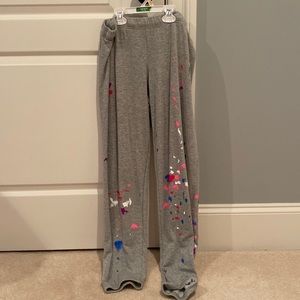 Michael Lauren Paint Splattered Grey Sweatpants